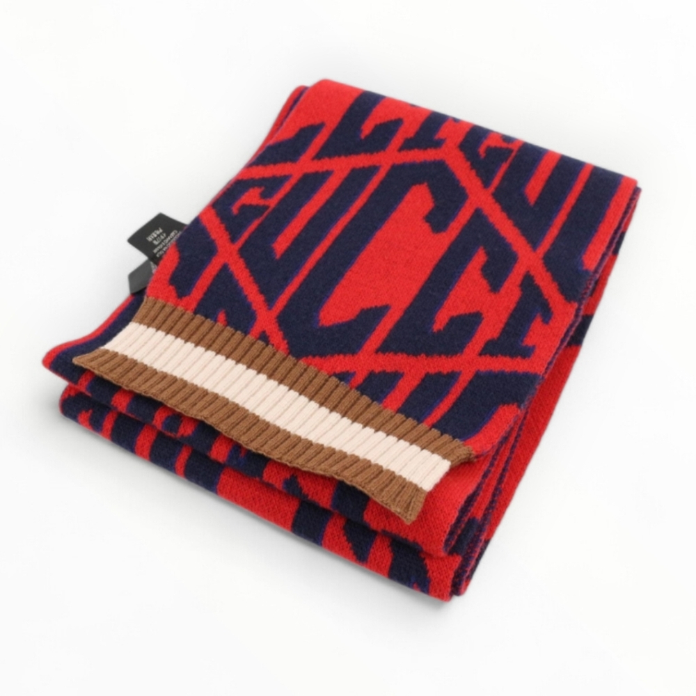 GUCCI Red Scarf Unisex Wool